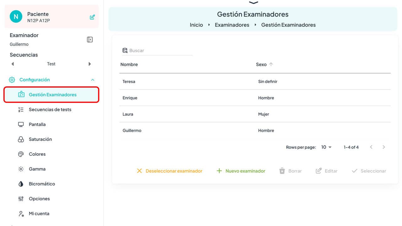 Gestión Examinadores Gestión Examinadores