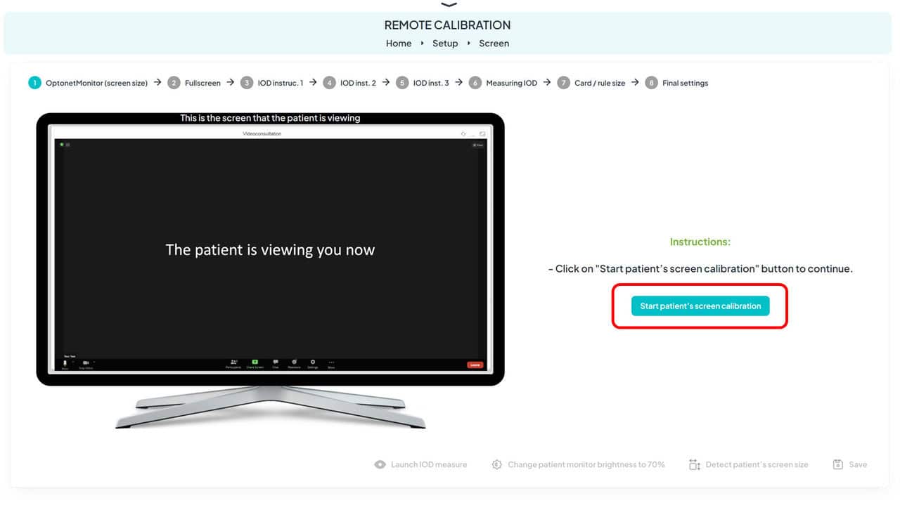 Video consultation Calibration
