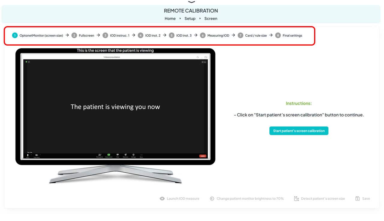 Video consultation Calibration
