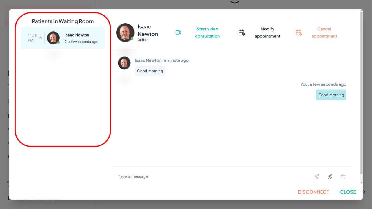 Clinician Waiting Room