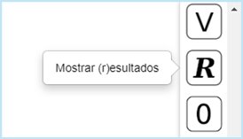 Podemos acceder a la tabla de resultados con el botón correspondiente, o la letra R del teclado. Para volver al test pulsaremos de nuevo en el botón o letra.